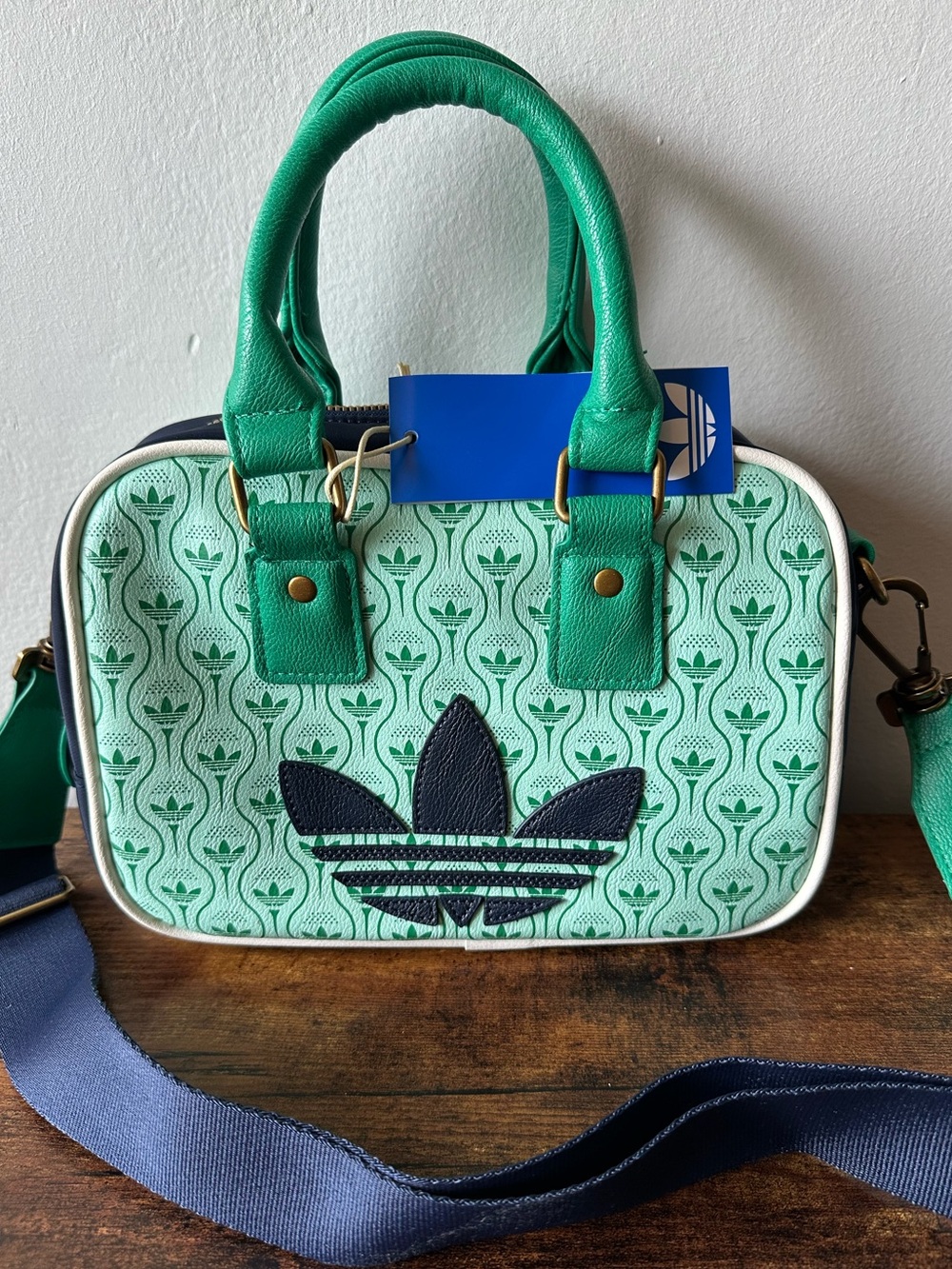 Adidas Originals Green and Navy Crossbody Bag or Handbag Retails $130 NWT